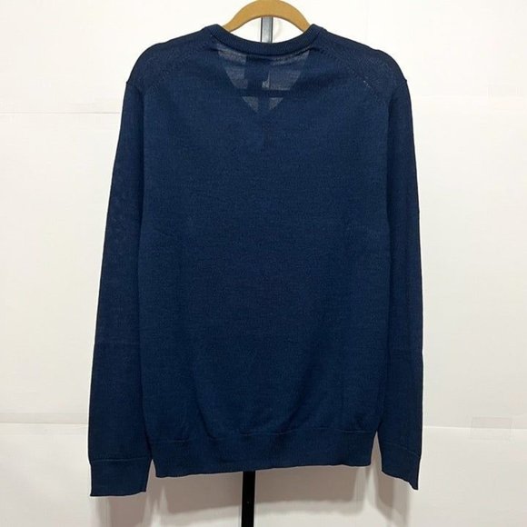 Jos A Bank NWT Sz XL Dark Wash Traveler 100% Merino Wool Sweater - Picture 3 of 7